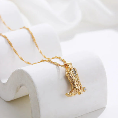 Dainty Cowboy Boot Necklace