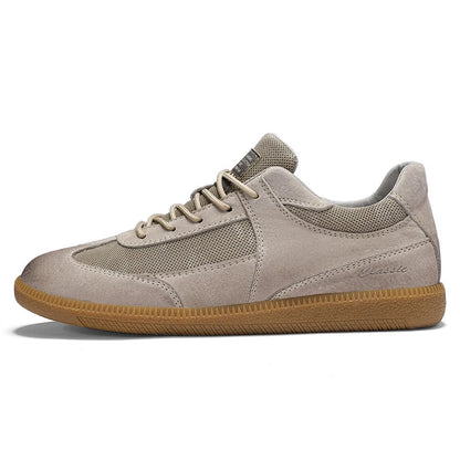 Renlow Suede Low-Top Sneakers with Textured Mesh and Gum Sole