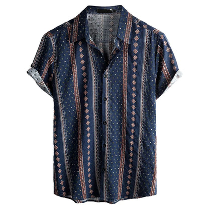 Hawaiian 3D Print Casual Button-Up Shirt