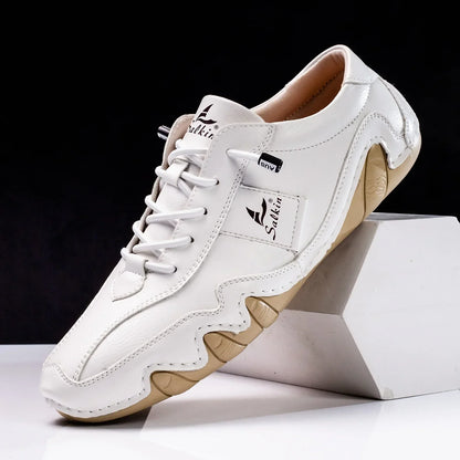 Oscar Low-Top Lace-Up Shoes | Contrast Stitching Ankle-Height Lace-Up Shoes