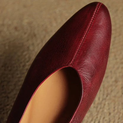 Viola Pointed Toe Slingback Flats | Solid V-Cut Vamp Flats