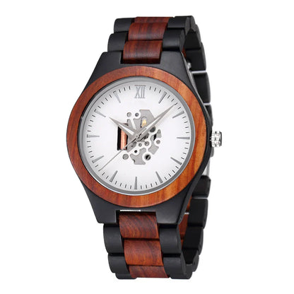 Theodore Wooden Analog Watch | Link Bracelet Round Face Analog Watch
