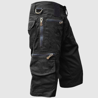 Theodore Willow Relaxed Cargo Shorts with Tactical Zip Detailing