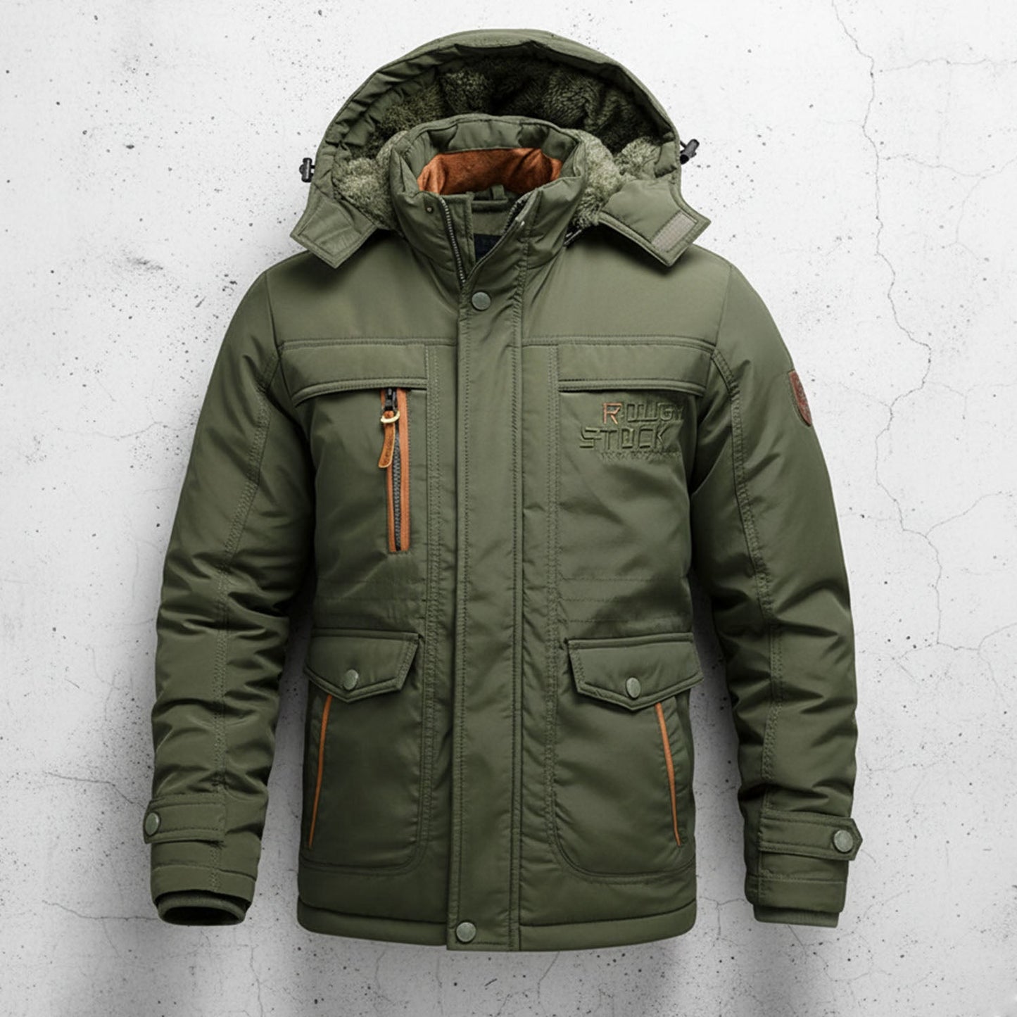 Theodore Hooded Parka | Cargo Pockets Fleece-Lined Parka