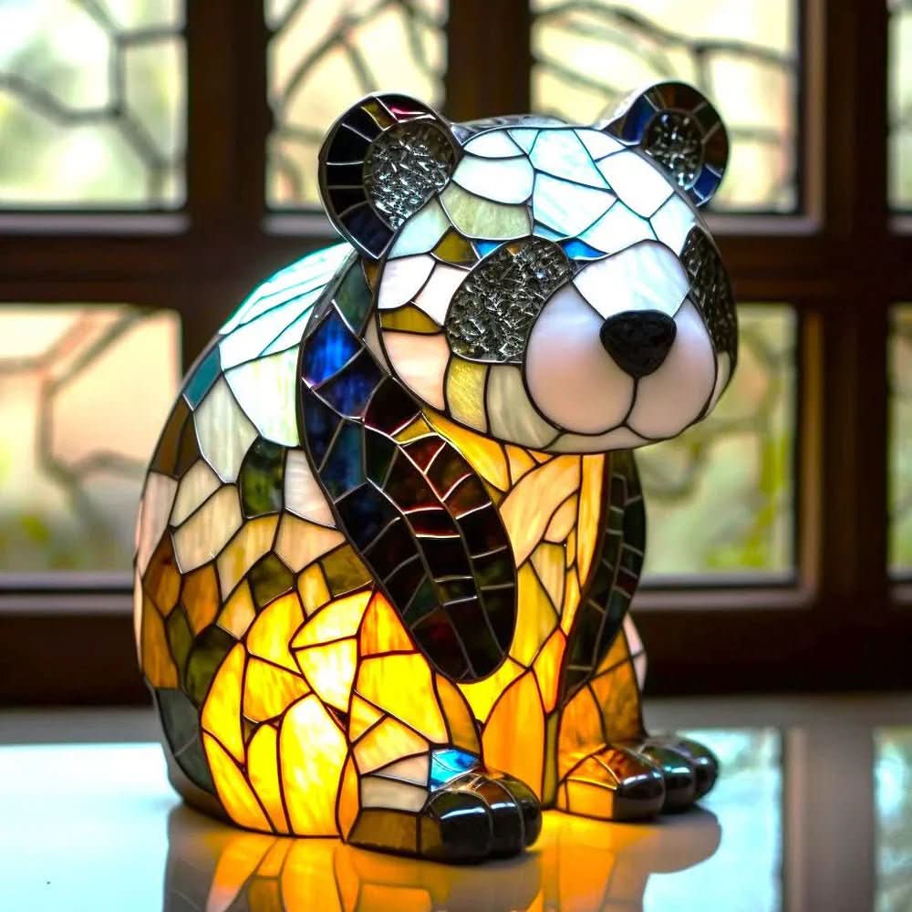 Art Nouveau Stained Resin Table Lamp