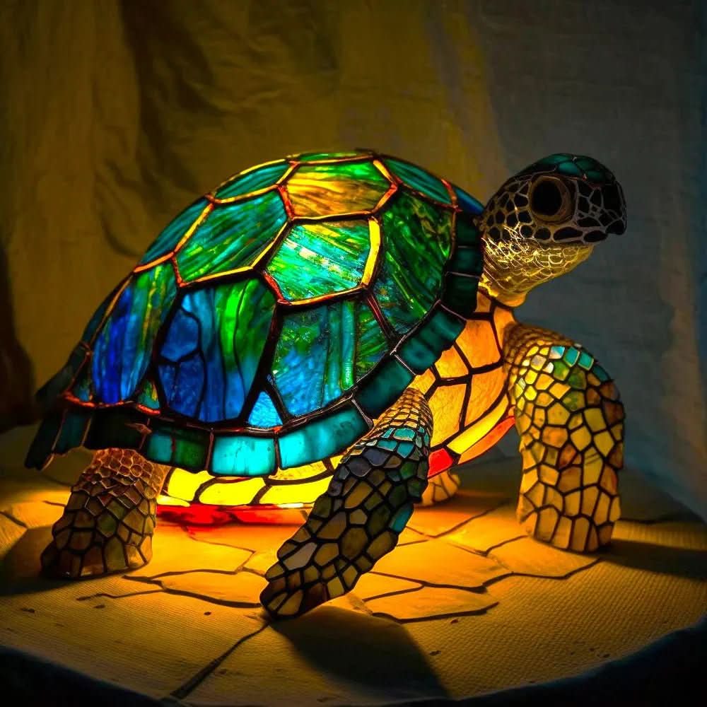 Art Nouveau Stained Resin Table Lamp
