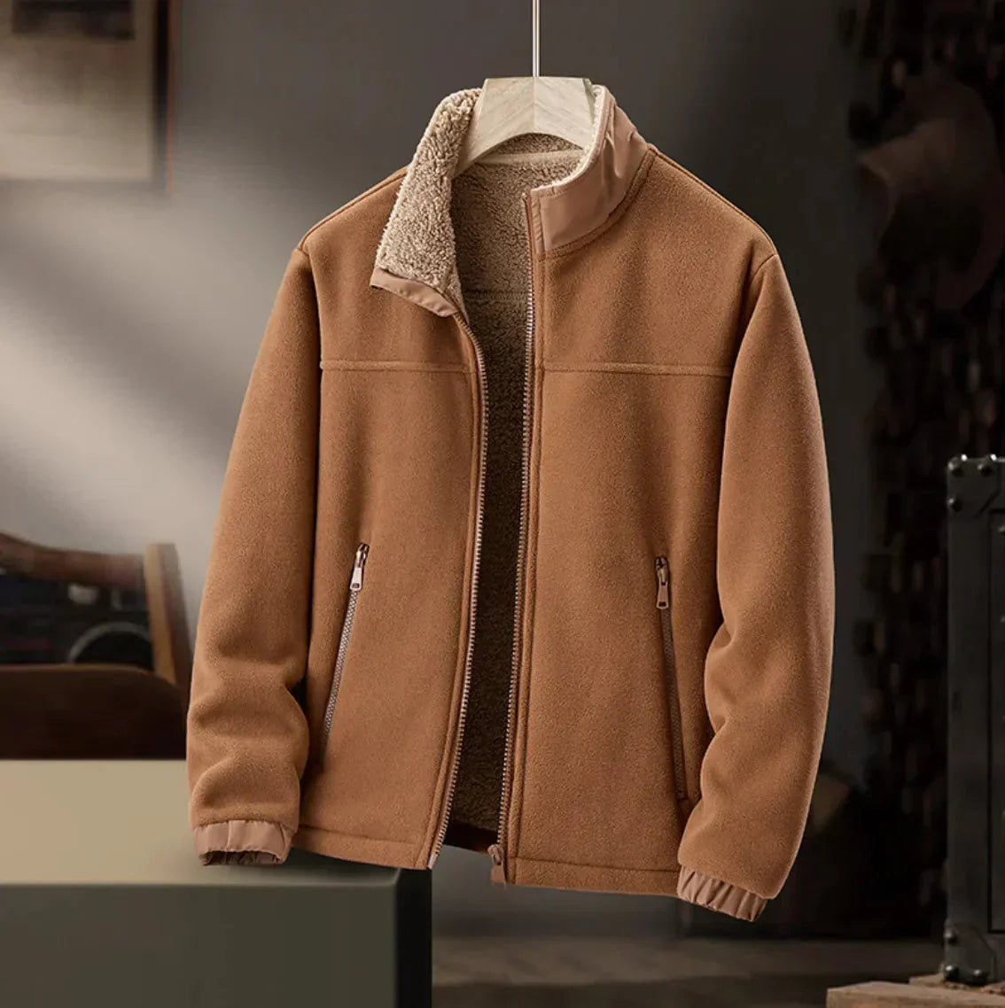 Sebastian Relaxed Fit Jacket | Sherpa Lined Zip Front Jacket