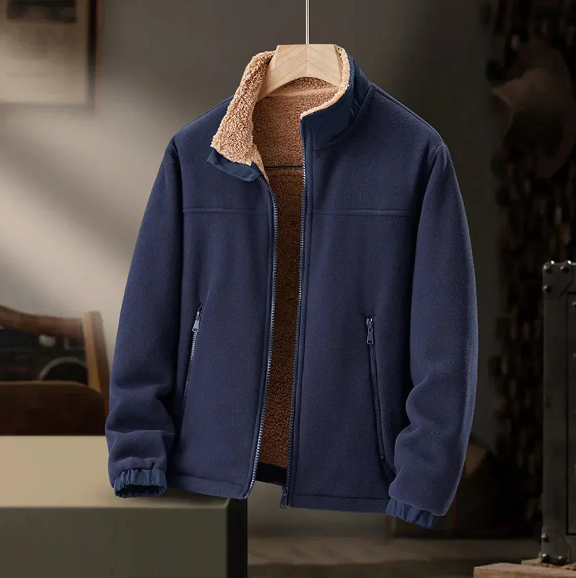 Sebastian Relaxed Fit Jacket | Sherpa Lined Zip Front Jacket