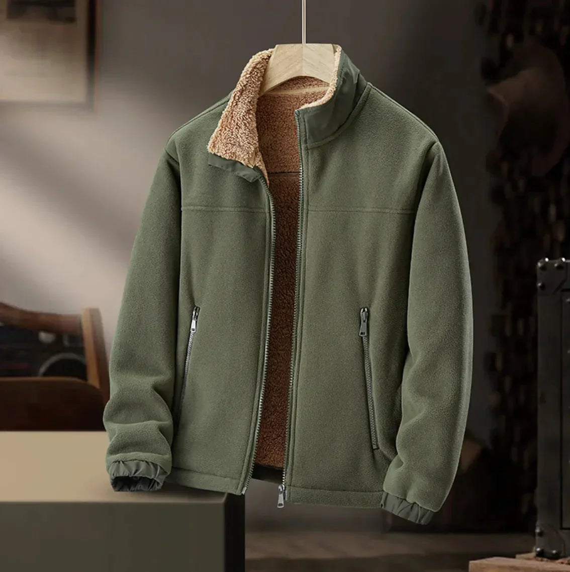 Sebastian Relaxed Fit Jacket | Sherpa Lined Zip Front Jacket