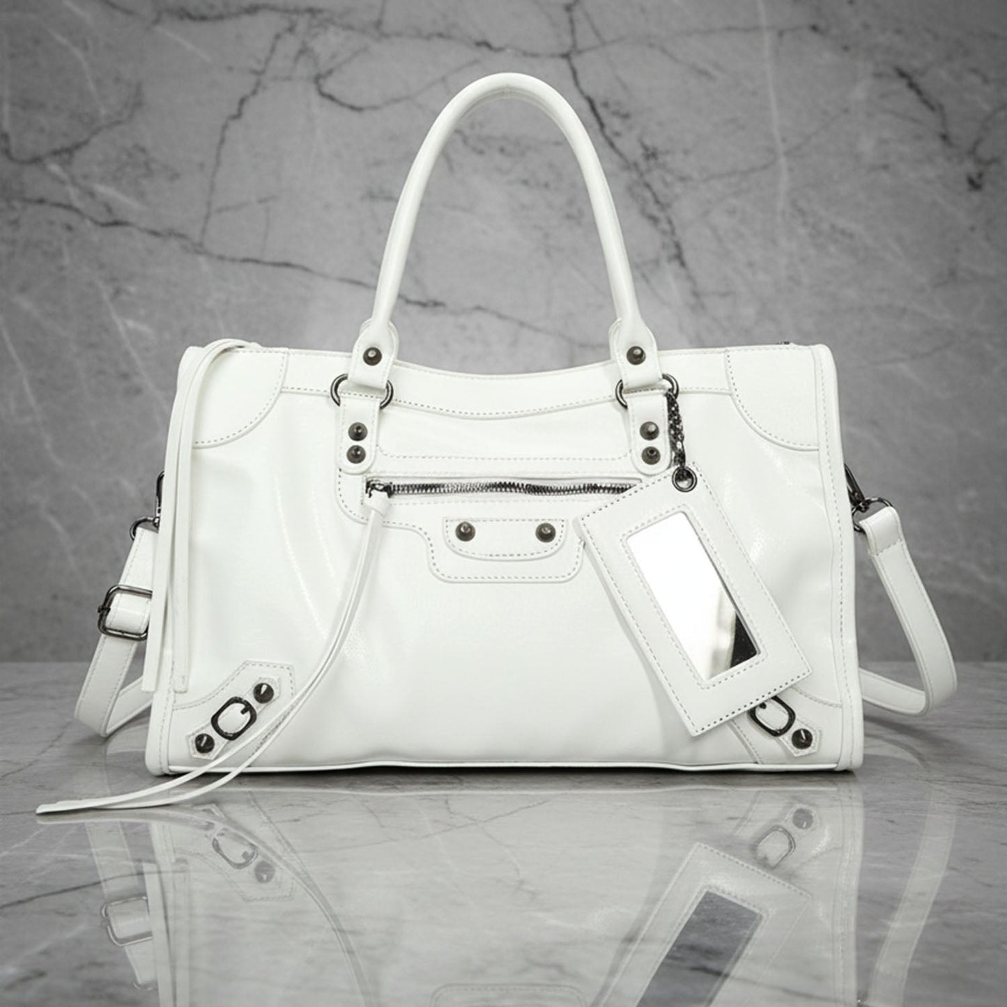 Riley Urban Shoulder Bag | Zip-Detail Moto City Bag