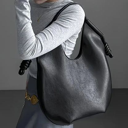 Rosie Slouchy Tote Bag | Knotted Detail Top Handle Tote Bag