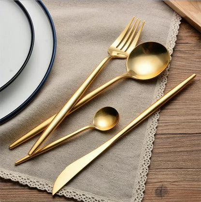 Matte Gold Flatware Set