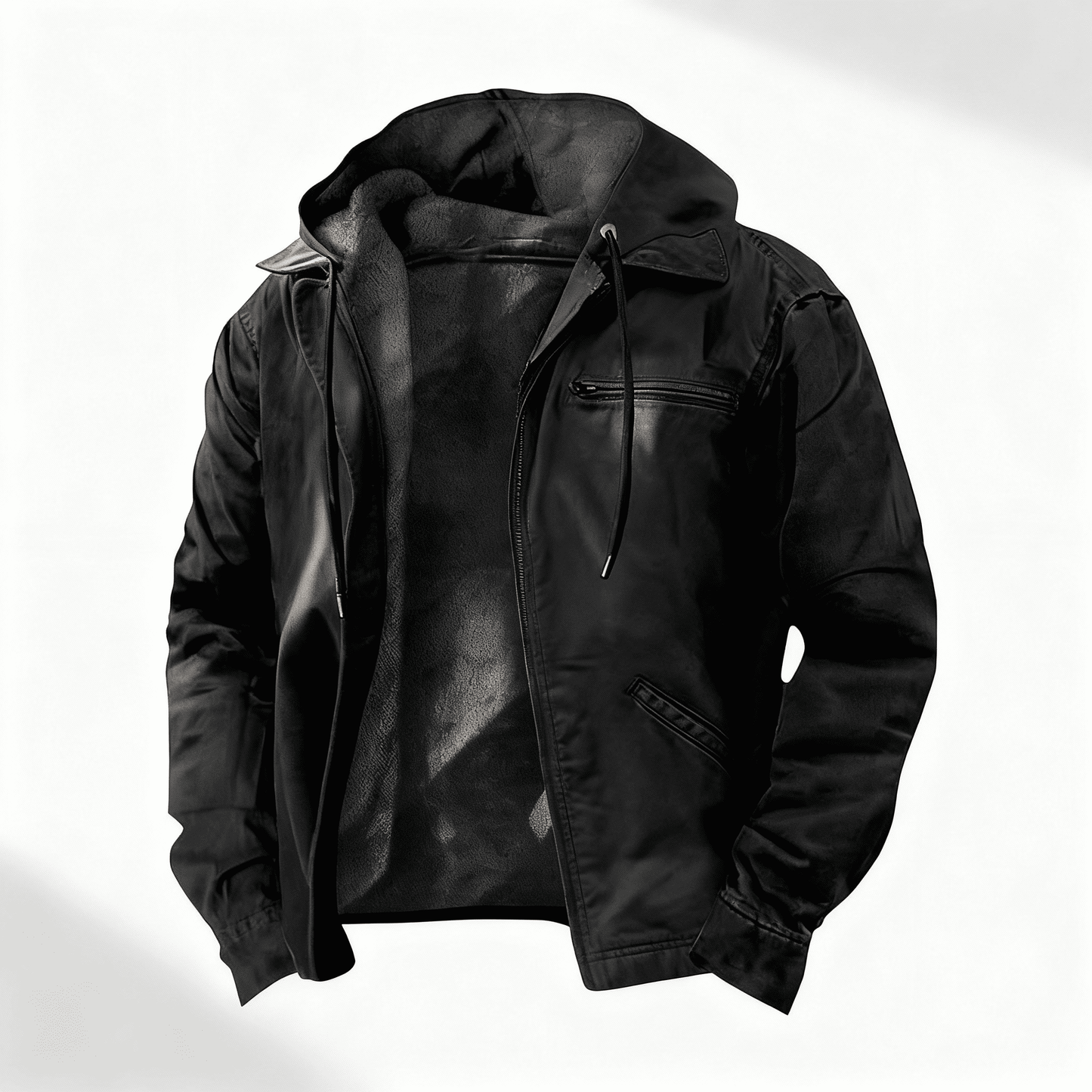 Oliver Hooded Jacket | Zipper Drawstring Hooded Jacket
