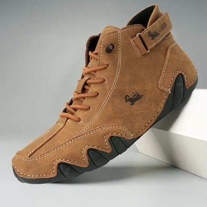 Lace-Up Ankle Boots – Solid Moc Toe Casual Design