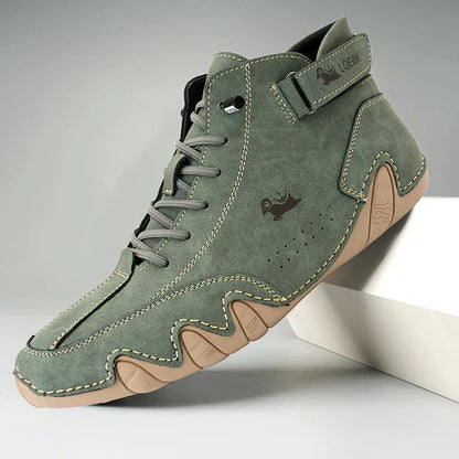 Lace-Up Ankle Boots – Solid Moc Toe Casual Design