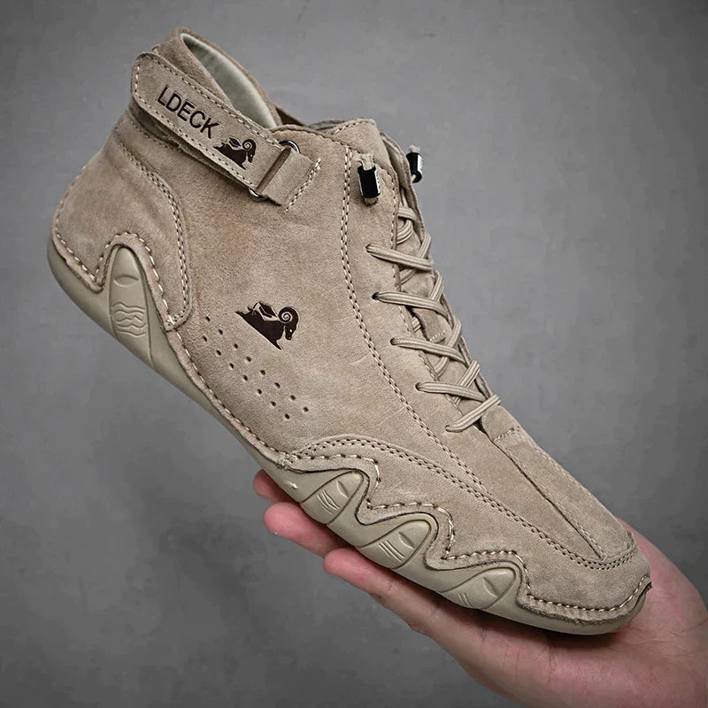 Lace-Up Ankle Boots – Solid Moc Toe Casual Design