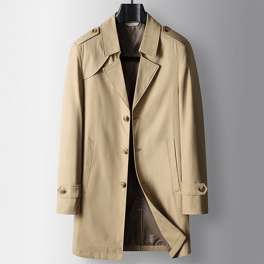 Arthur Regular Fit Trench Coat | Collared Button Front Coat