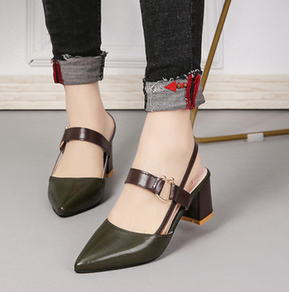 Isla Slingback Pumps | Colorblock Block Heel Pumps