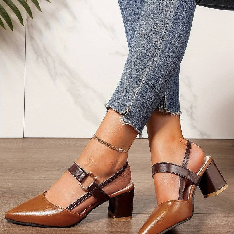 Isla Slingback Pumps | Colorblock Block Heel Pumps