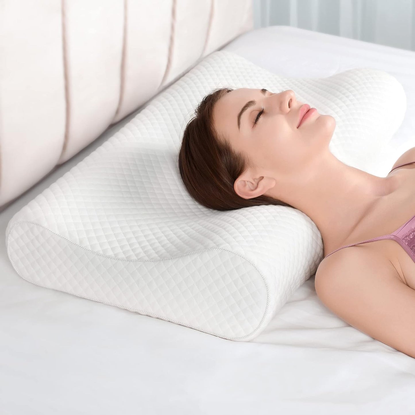 Contoured Memory Foam Pillow With Ergonomic Support