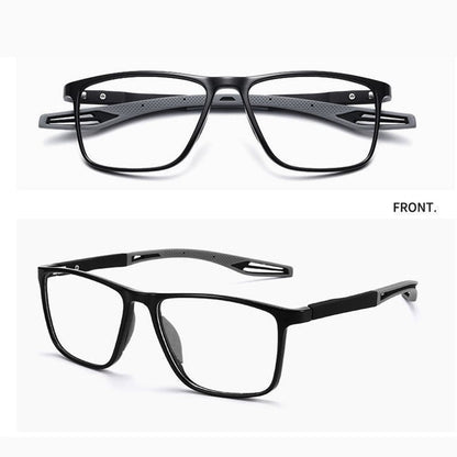 Freddie Two-Tone Rectangular Glasses – Textured Grip Modern Design