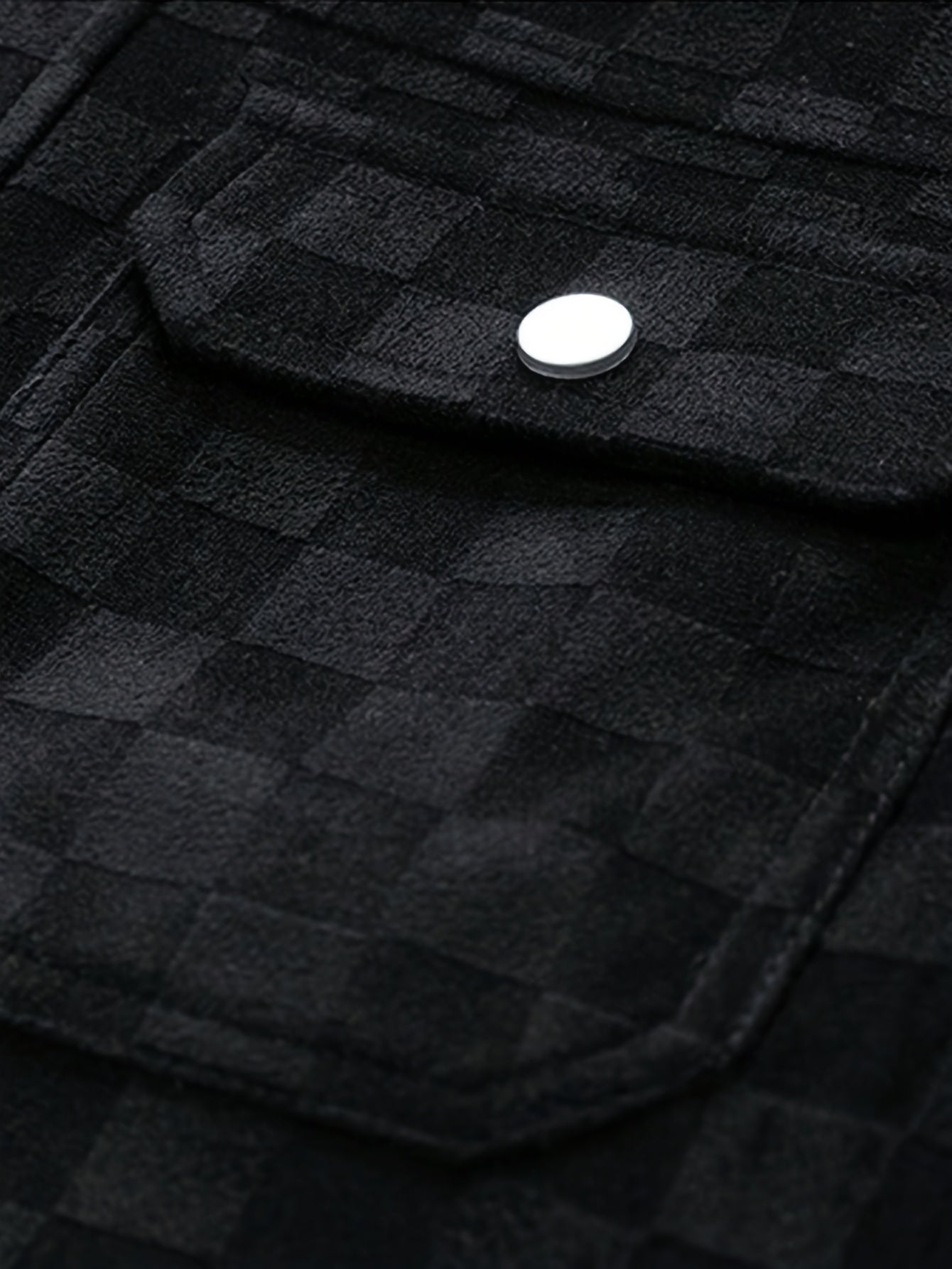 Leo Relaxed Fit Trucker Jacket | Checkered Button Front Trucker Jacket