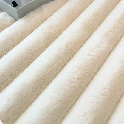 Velvet Ribbed Fitted Bed Sheet with Elastic Edges