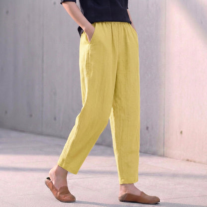 Desiree Relaxed Tapered Ankle-Length Trousers with Pockets